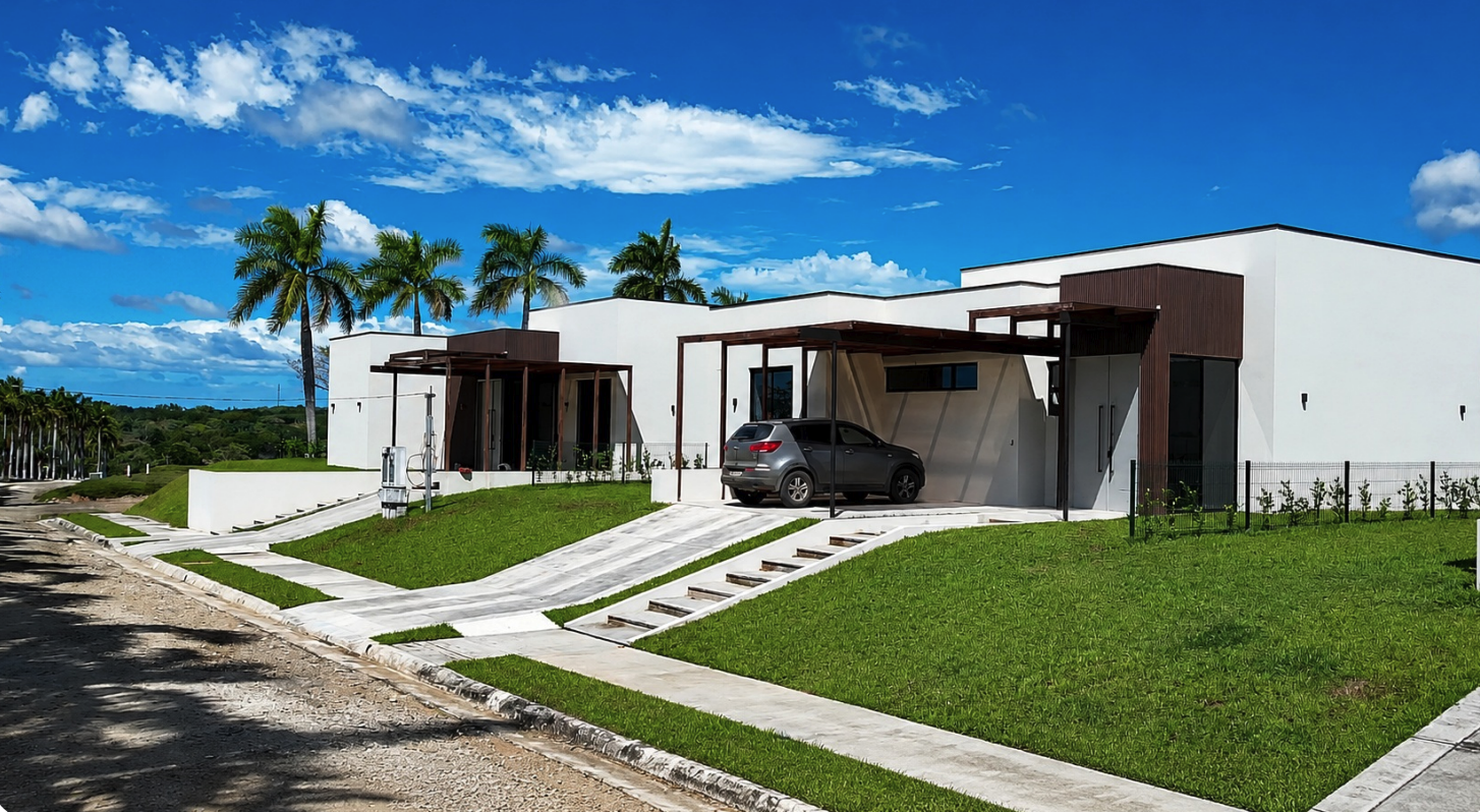 Completed contemporary residence with landscaped frontage at Costa Brava