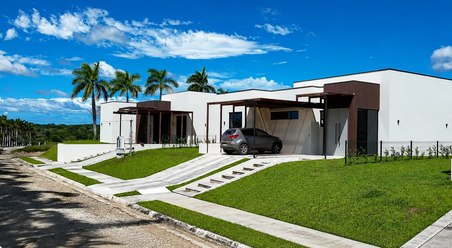 Completed contemporary residence with landscaped frontage at Costa Brava