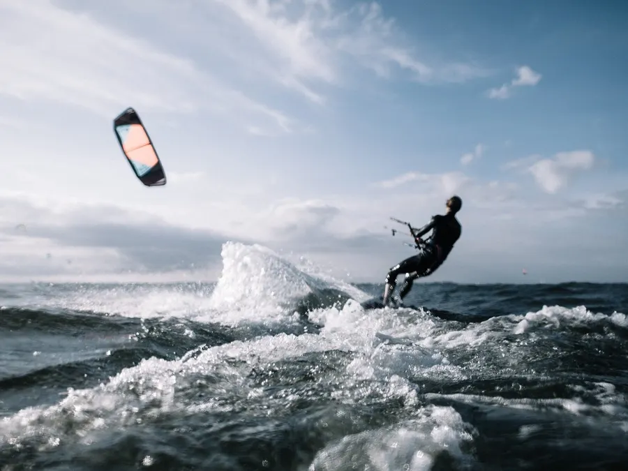 Surfer riding a wave at Marbella